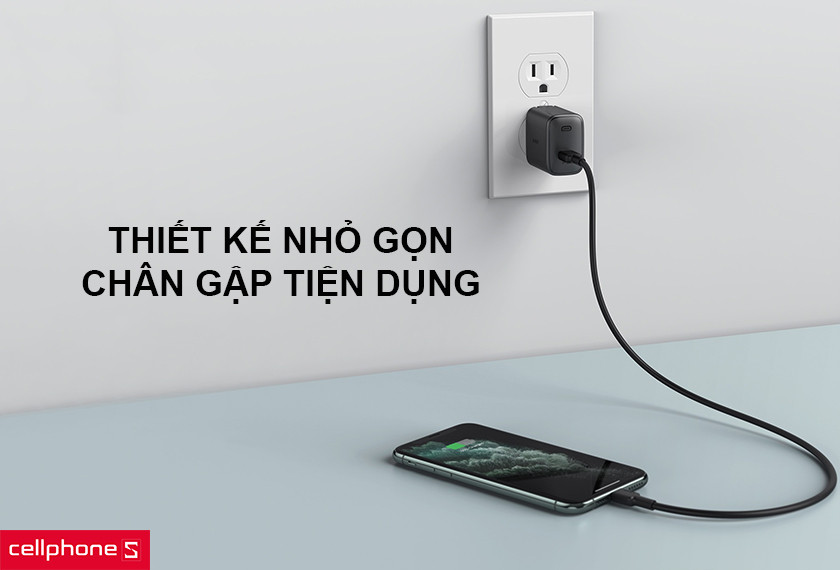 Thiết kế nhỏ gọn, chân gập tiện dụng