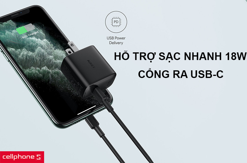 Hỗ trợ sạc nhanh 18W