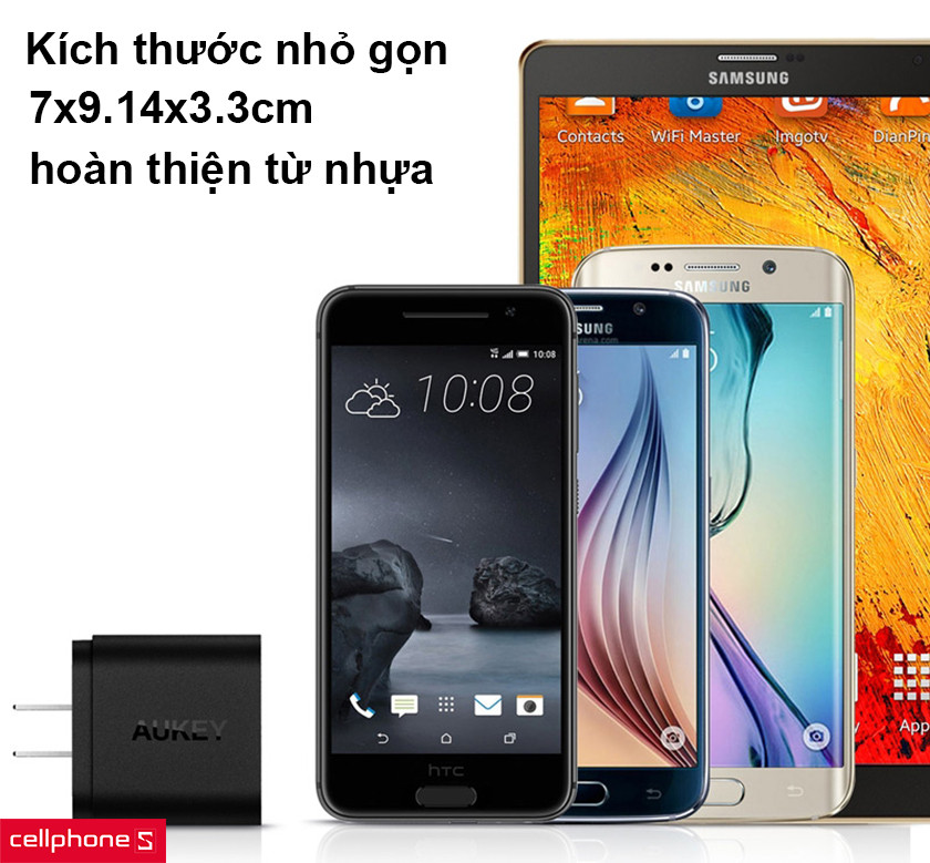 Kích thước nhỏ gọn 7x9.14x3.3cm, hoàn thiện từ nhựa cao cấp