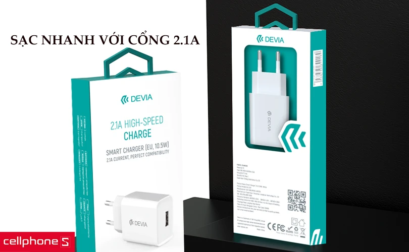 Sạc DEVIA Smart series 1 cổng EU V2