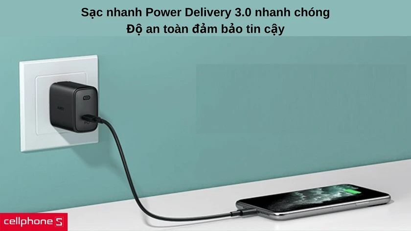 Hiệu năng sạc 20W với công nghệ Power Delivery 3.0 tiếp nạp pin nhanh chóng