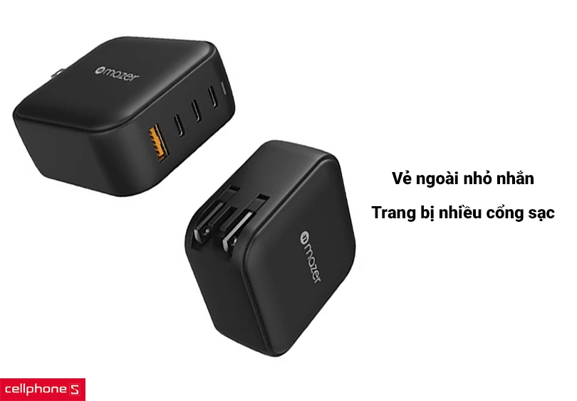 Sạc Mazer Infinite Boost Super Mini Gan 100W - Trang bị nhiều cổng sạc