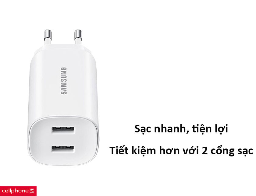 Củ sạc nhanh Samsung EP-TA210 2 cổng 35W  