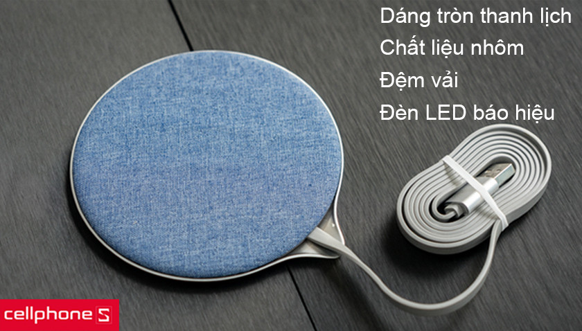 Thiết kế dáng tròn thanh lịch, chất liệu kim loại kết hợp vải đẹp mắt, sang trọng