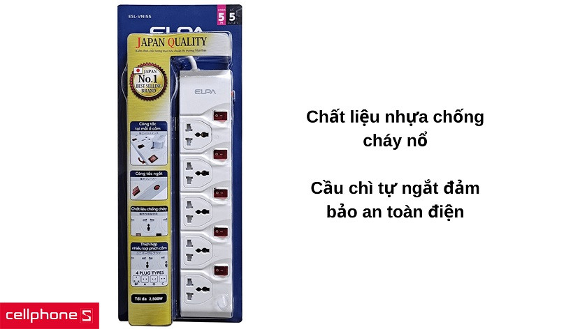 Đảm bảo an toàn điện với cầu chì tự ngắt cùng chất liệu nhựa chống cháy