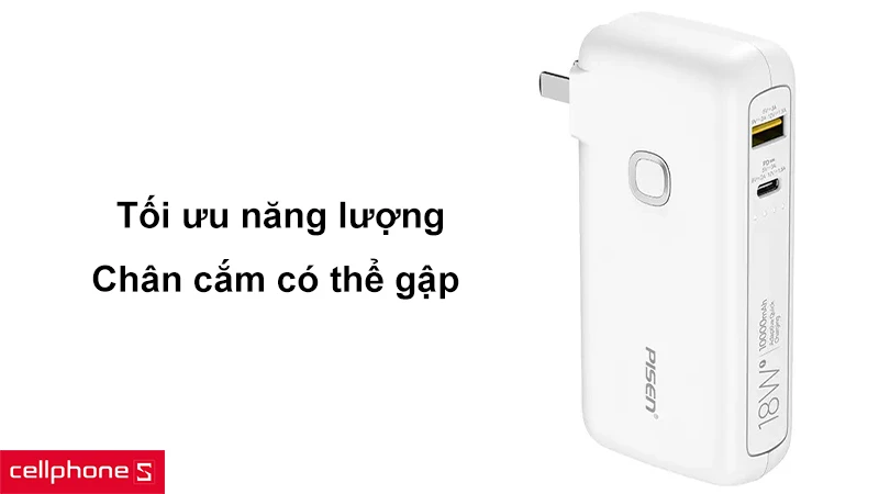 Pin sạc dự phòng Pisen Quick High Power Box D289 10000mAh 18W