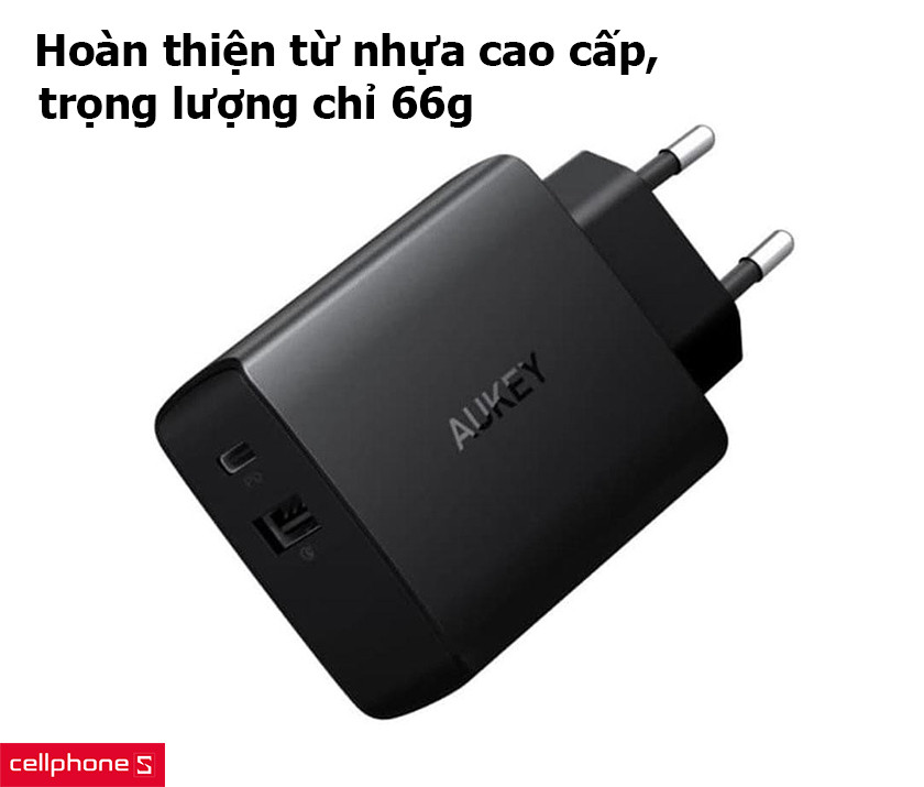 Hoàn thiện từ nhựa cao cấp, trọng lượng chỉ 66g