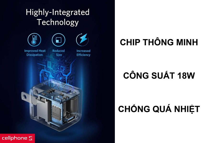 Chip kiểm soát nhiệt độ và cải thiện hiệu năng cùng công suất lên đến 18W