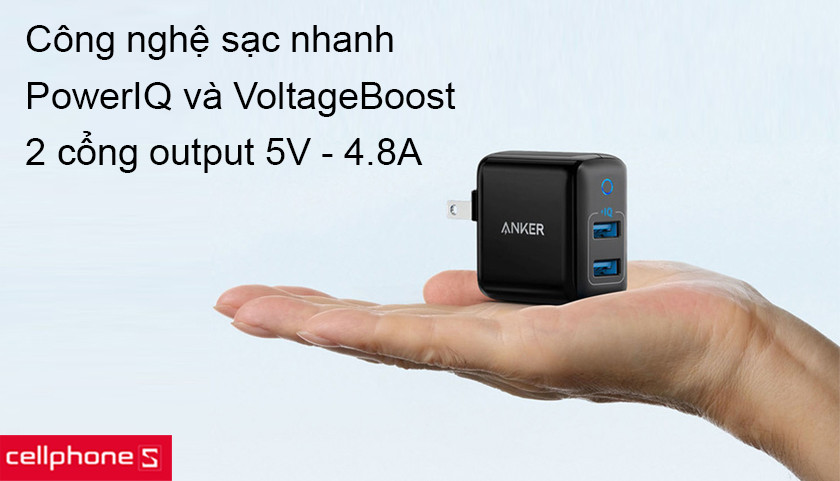 Công nghệ sạc nhanh 24W, sạc nhanh cho cả 2 thiết bị cùng lúc