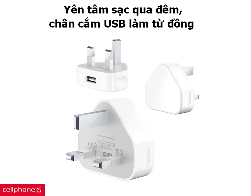 Yên tâm sạc qua đêm, chân cắm USB làm từ đồng