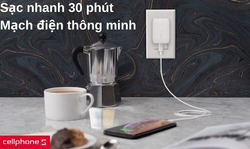 Sạc nhanh chỉ trong 30 phút, mạch điện thông minh