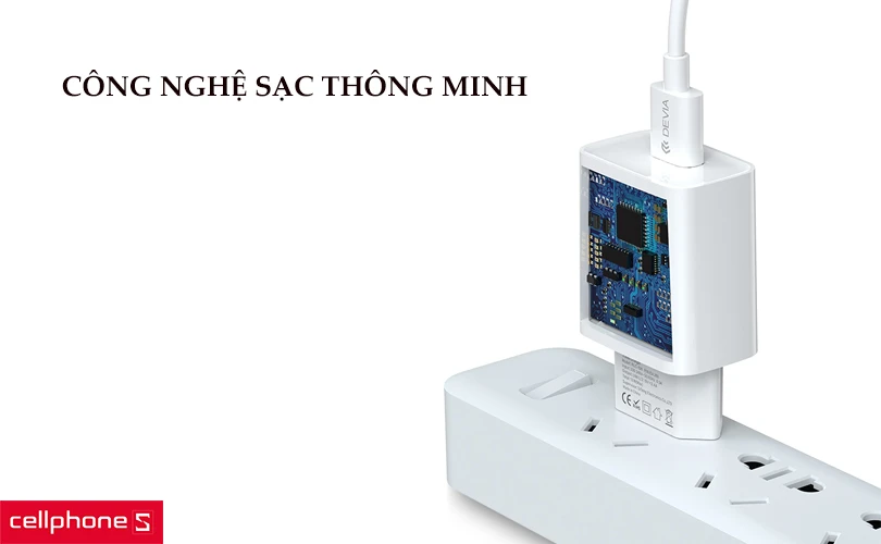 Sạc Devia Smart Series EU Suit 2.1A kèm cáp Micro USB V2