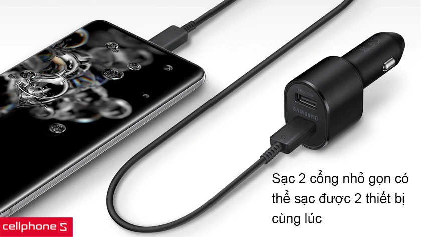 Sạc đôi ô tô Samsung L5300 2 cổng 45W và 15W 
