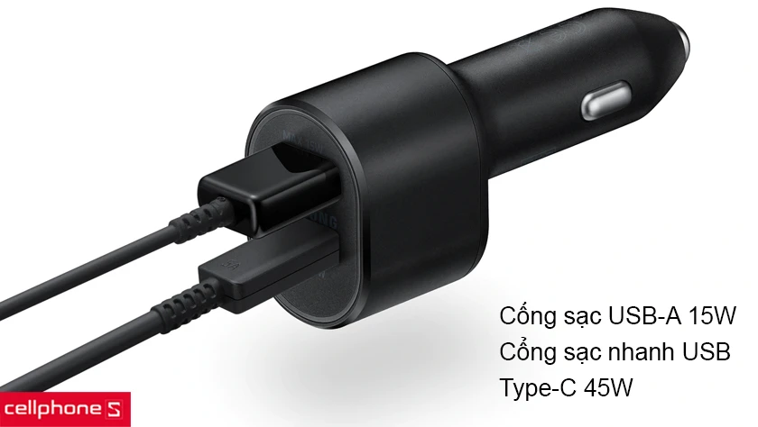 Sạc đôi ô tô Samsung L5300 2 cổng 45W và 15W 
