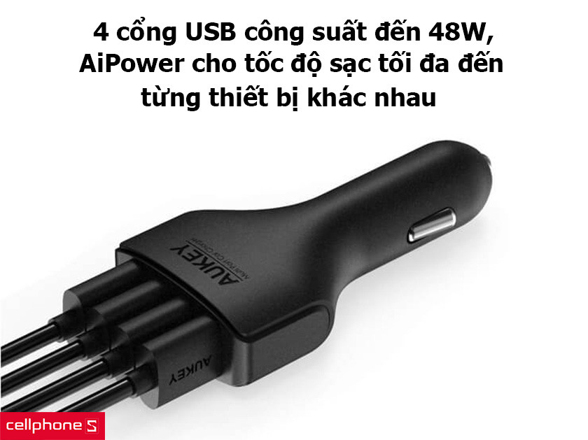 4 cổng USB công suất đến 48W, công nghệ AiPower