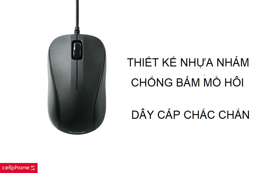 Thiết kế nhựa nhám chống bám vân tay và mồ hôi, chiều dài dây phù hợp gọn gàng