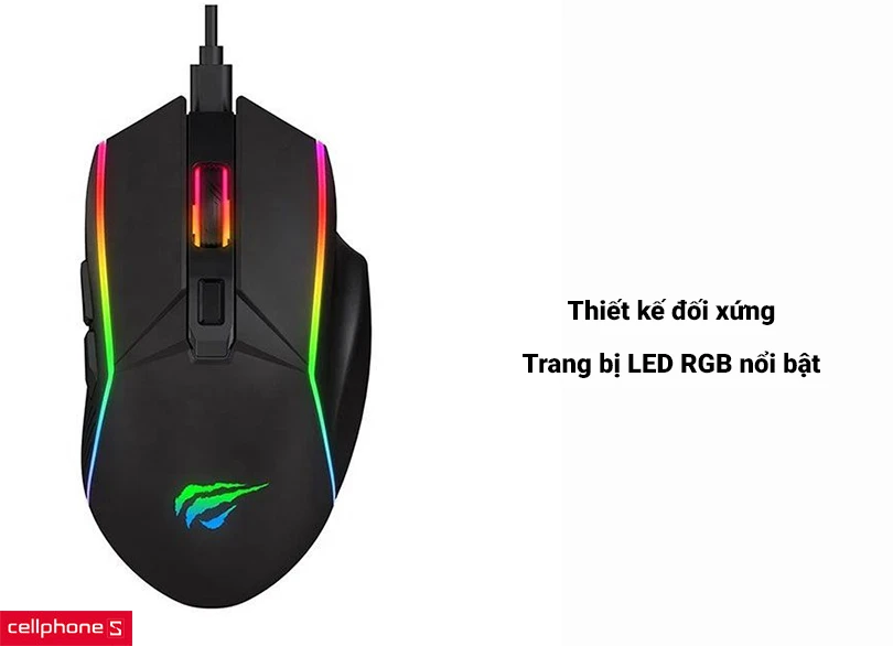 Thiết kế đối xứng, được trang bị LED RGB