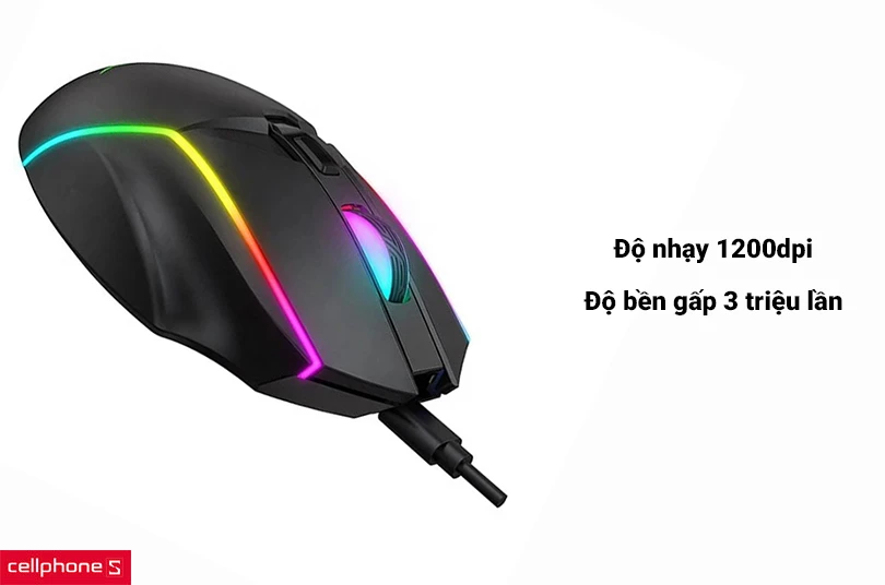 Độ nhạy 1200dpi, độ bền gấp 3 triệu lần