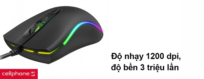 Độ nhạy 1200 dpi, độ bền 3 triệu lần
