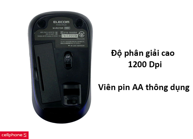 Chuột không dây Elecom M-IR07DRSBK Silent | Giá rẻ