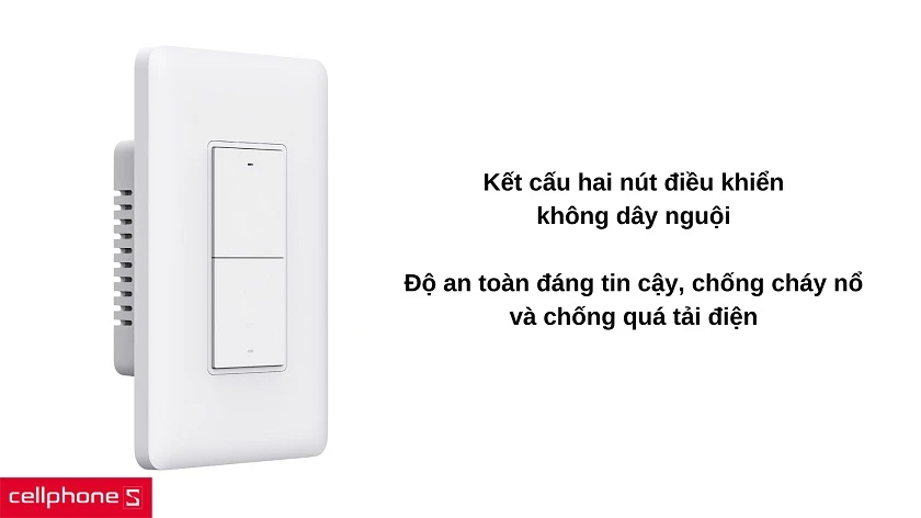 Kết cấu 2 nút điều khiển đa năng, không dây nguội với độ an toàn cao