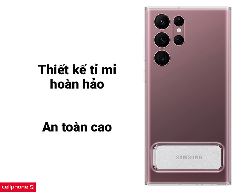Ốp lưng Samsung Galaxy S22 Ultra Clear Standing Transparency