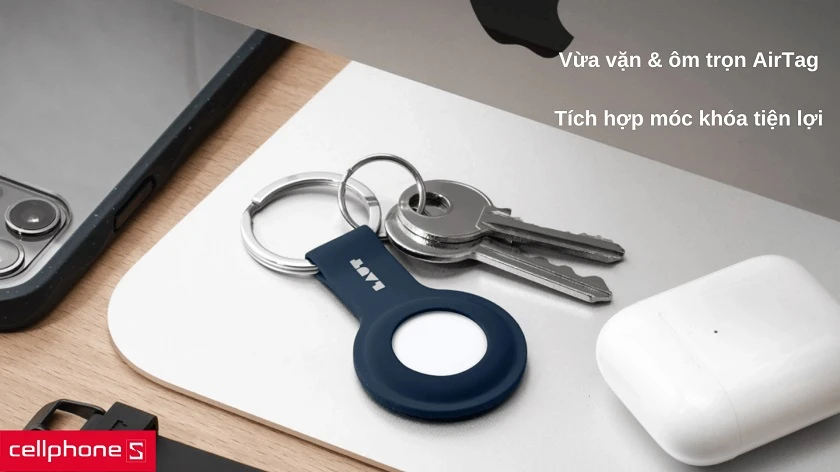 Tương thích với Apple AirTag, trang bị móc khóa tiện lợi