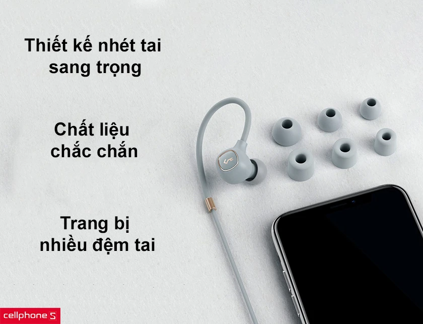 Thiết kế nhét tai sang trọng chất liệu chắc chắn