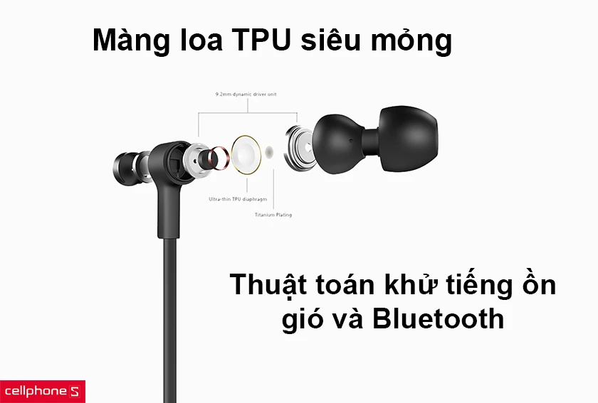 Giảm tiếng ồn cho các cuộc gọi, trải nghiệm âm nhạc với màng loa TPU siêu mỏng