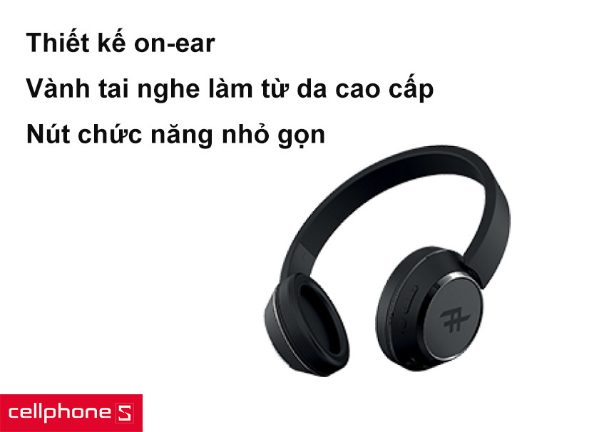 Thiết kế on-ear, vành tai nghe làm từ da cao cấp