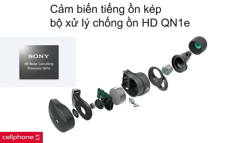 Cảm biến tiếng ồn kép, bộ xử lý chống ồn HD QN1e 