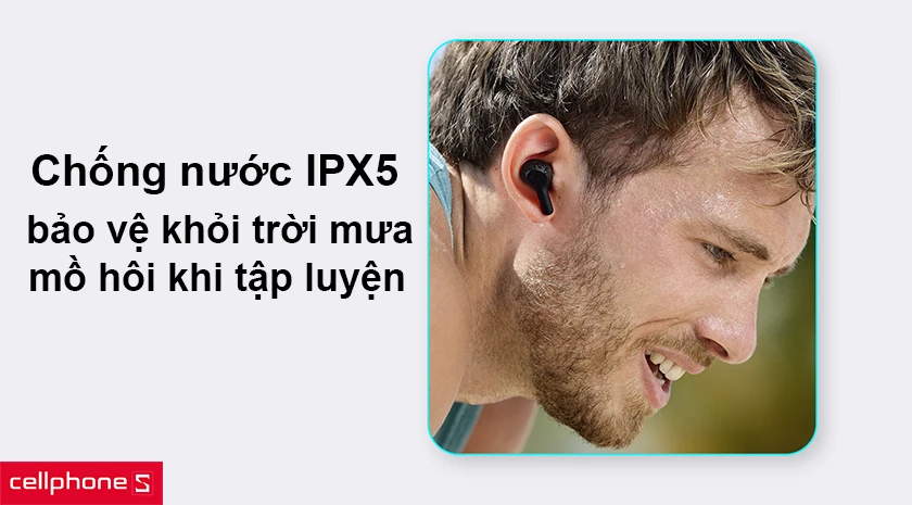 Chống nước IPX5, điều khiển cảm ứng