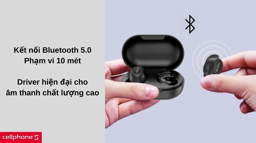 Kết nối bluetooth 5.0 với phạm vi 10 mét cho âm thanh chất lượng cao