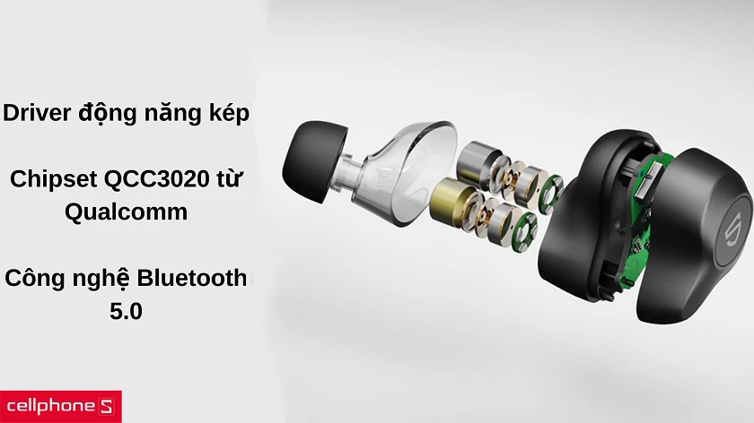Driver động năng kép với chipset từ Qualcomm mang đến âm thanh đẳng cấp