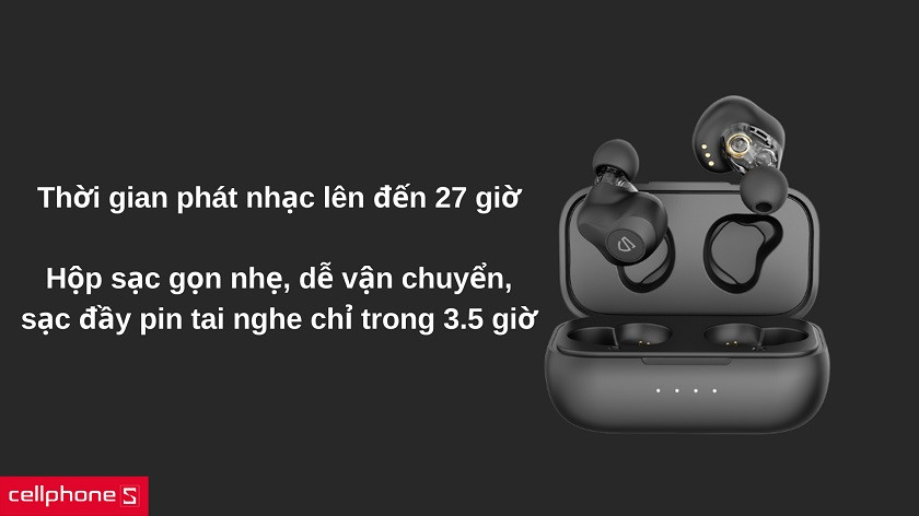 Tận hưởng âm thanh tuyệt hảo lên đến 27 giờ liền