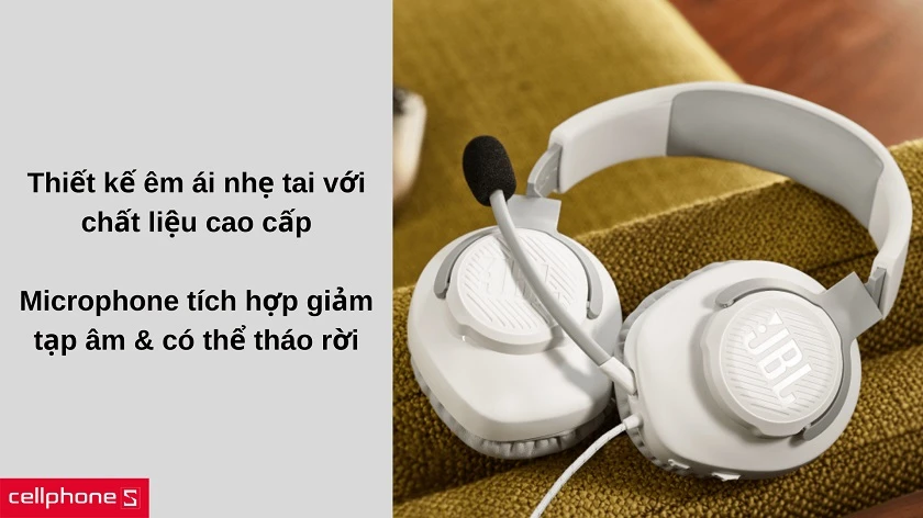 Thiết kế êm ái & nhẹ nhàng cho tai game thủ với microphone tích hợp