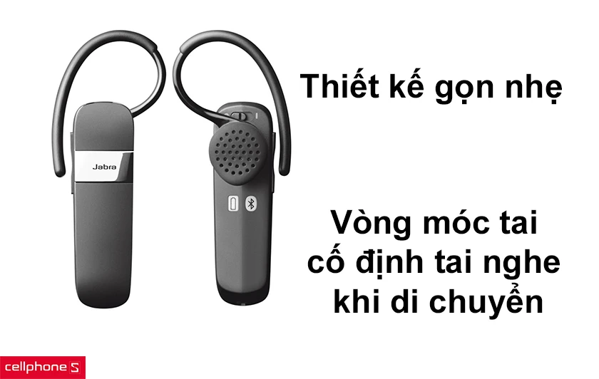 Thiết kế gọn nhẹ, trang bị vòng móc tai giữ cố định tai nghe khi di chuyển