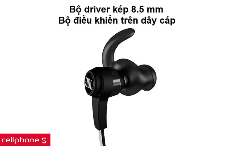 Âm thanh sống động nhờ bộ driver kép 8.5 mm cùng khả năng điều chỉnh ngay trên dây cáp