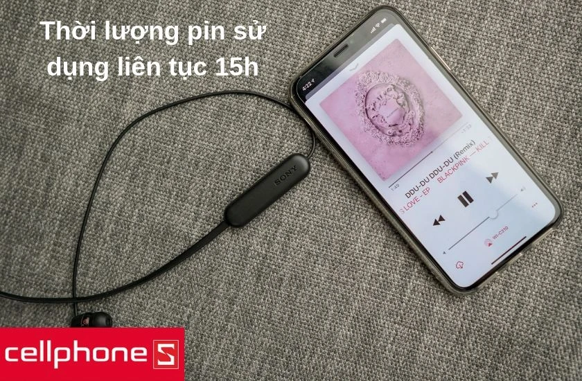 Thời lượng pin sử dụng liên tục đến 15h