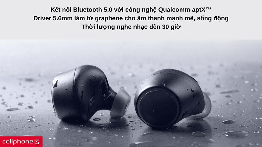 Driver graphene 5.6mm cho âm thanh mạnh mẽ và cân bằng tốt