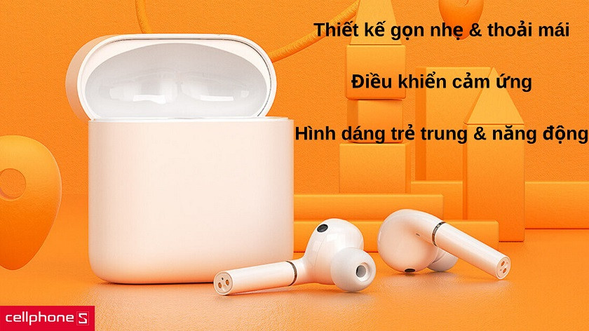 Thiết kế chuẩn không dây trẻ trung, điều khiển cảm ứng và trọng lượng chỉ 4g