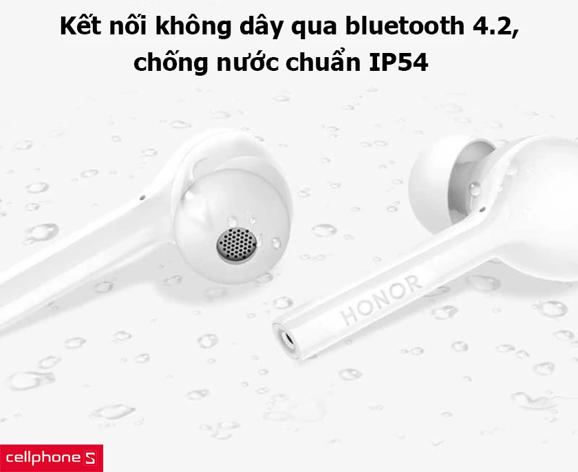 Kết nối không dây qua bluetooth 4.2, chống nước chuẩn IP54