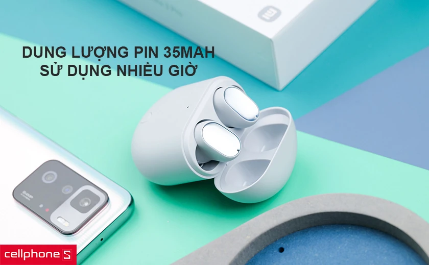 Dung lượng pin 35mAh, sử dụng nhiều giờ