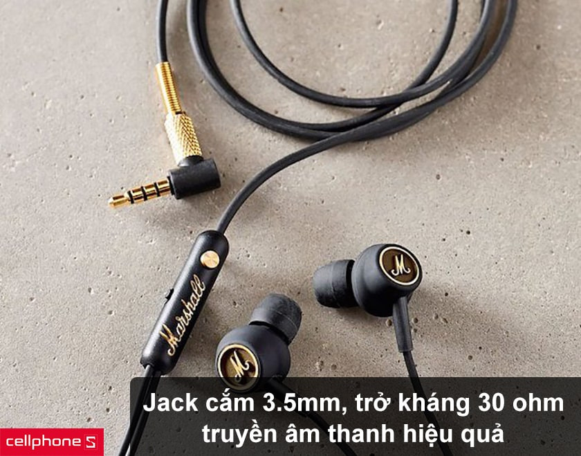 Jack cắm 3.5mm truyền âm thanh hiệu quả, trở kháng 30 ohm