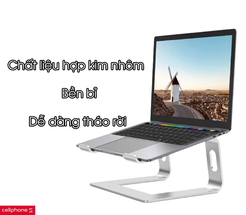 Giá đỡ laptop/MacBook S-Case hợp kim nhôm kiểu khung chữ U