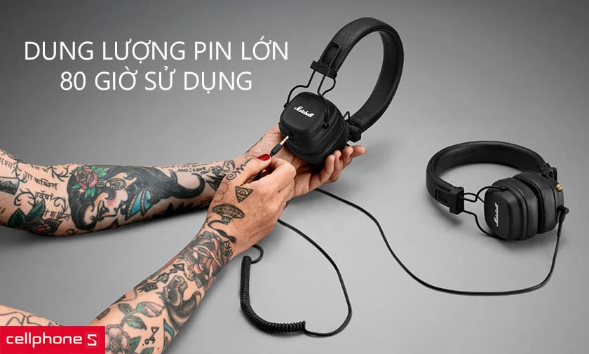 Dung lượng pin lớn, sử dụng lên đến 80 giờ