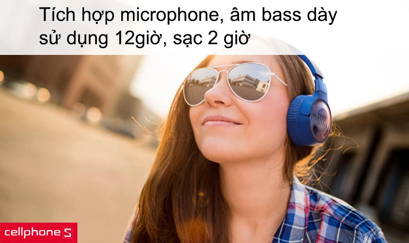 Tích hợp microphone, âm bass dày, sử dụng 12 giờ, sạc 2 giờ