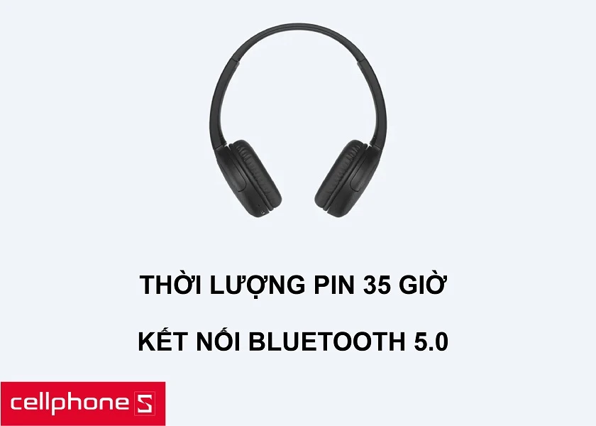Thời lượng pin 35 giờ cùng âm thanh phát trực tiếp thông qua Bluetooth 5.0
