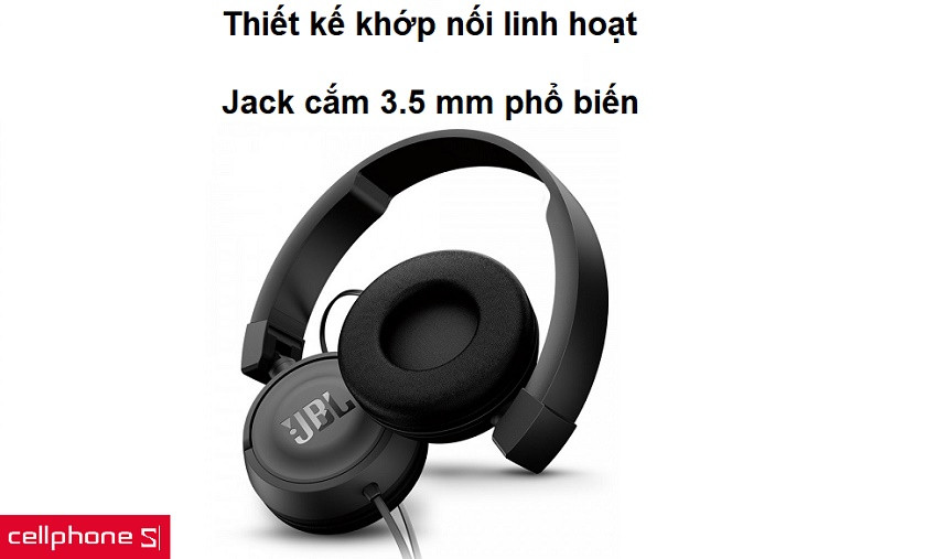 Thiết kế gấp mở linh hoạt cùng jack cắm 3.5mm phù hợp nhiều thiết bị