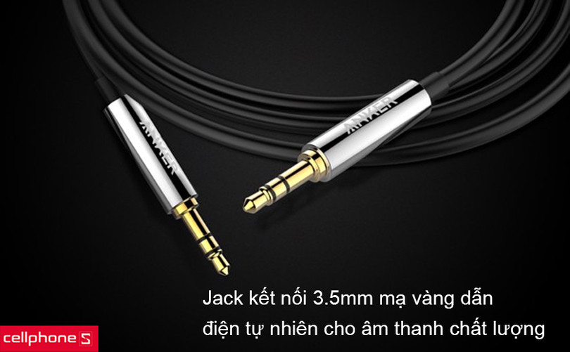 Jack cắm mạ vàng dẫn điện tốt, tương thích với nhiều thiết bị thuận tiện liên kết